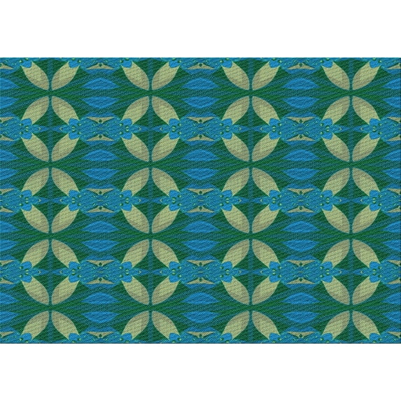 Ahgly Company Machine Washable Indoor Rectangle Transitional Medium Teal Green Area Rugs, 2' x 5'
