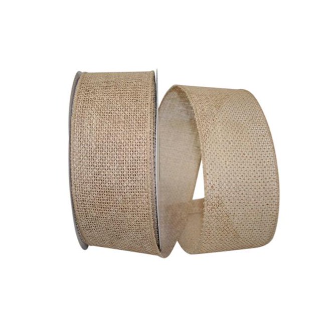 Reliant Ribbon 92694W-750-40J Burlap Value Wired Edge Ribbon - Natural - 2.5 in. x 25 yards