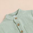 thumbnail image 6 of Toddler Baby Boy Shorts Set Summer Clothes Cotton Linen Short Sleeve Button-up Shirt and Shorts Spring Outfit, 6 of 7