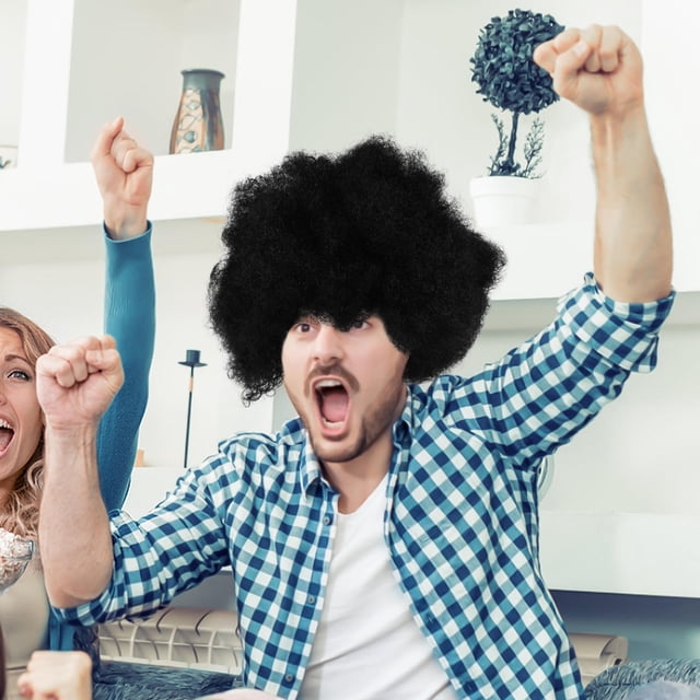 unbranded Peluca Afro Rizada Para Con Sintéticas Para Fiestas Y Disfraces