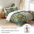 thumbnail image 7 of Abstract Colorful Flower Bedding Duvet Cover Set Full Size 4 Pieces Vintage Boho Floral Bedding Set with Zipper Closure, 1 Comforter Cover 86x86 Inches 1 Flat Sheet & 2 Pillow Cases, 7 of 7