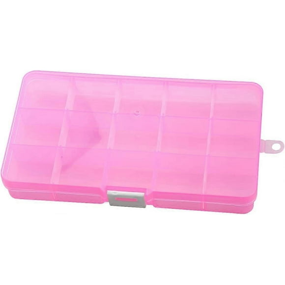 15 Grids Plastic Jewellery Organiser Bead Earring Storage Box Clear Plastic Storage Container With Adjustable Dividers for Small