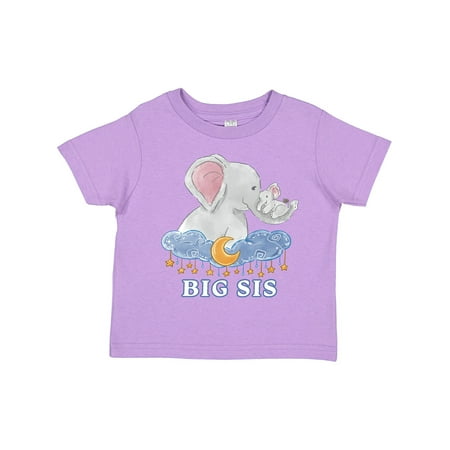 

Inktastic Big Sis Cute Elephants with Moon and Stars Gift Toddler Toddler Girl T-Shirt