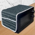 thumbnail image 1 of Ethnic Microwave Oven Cover, Abstract Geometric Shapes of Bohemian Tribal Funky Effects Hippie Art Deco, Water Resistant Organizer with Pockets for Kitchen, 36" x 12", Dark Petrol Blue, by Ambesonne, 1 of 4