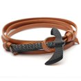 thumbnail image 3 of Pulseras de moda Yuxing con forma de hacha negra para hombre Cadena de cuero doble, 3 of 3