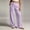 Purple, variant on Linen Cotton Casual Pants For Women Laid Back Comfort Drawstring Waist Elastic Waist Summer With Pockets Straight Leg Cafe Run Pull On Effortless Style Navy S