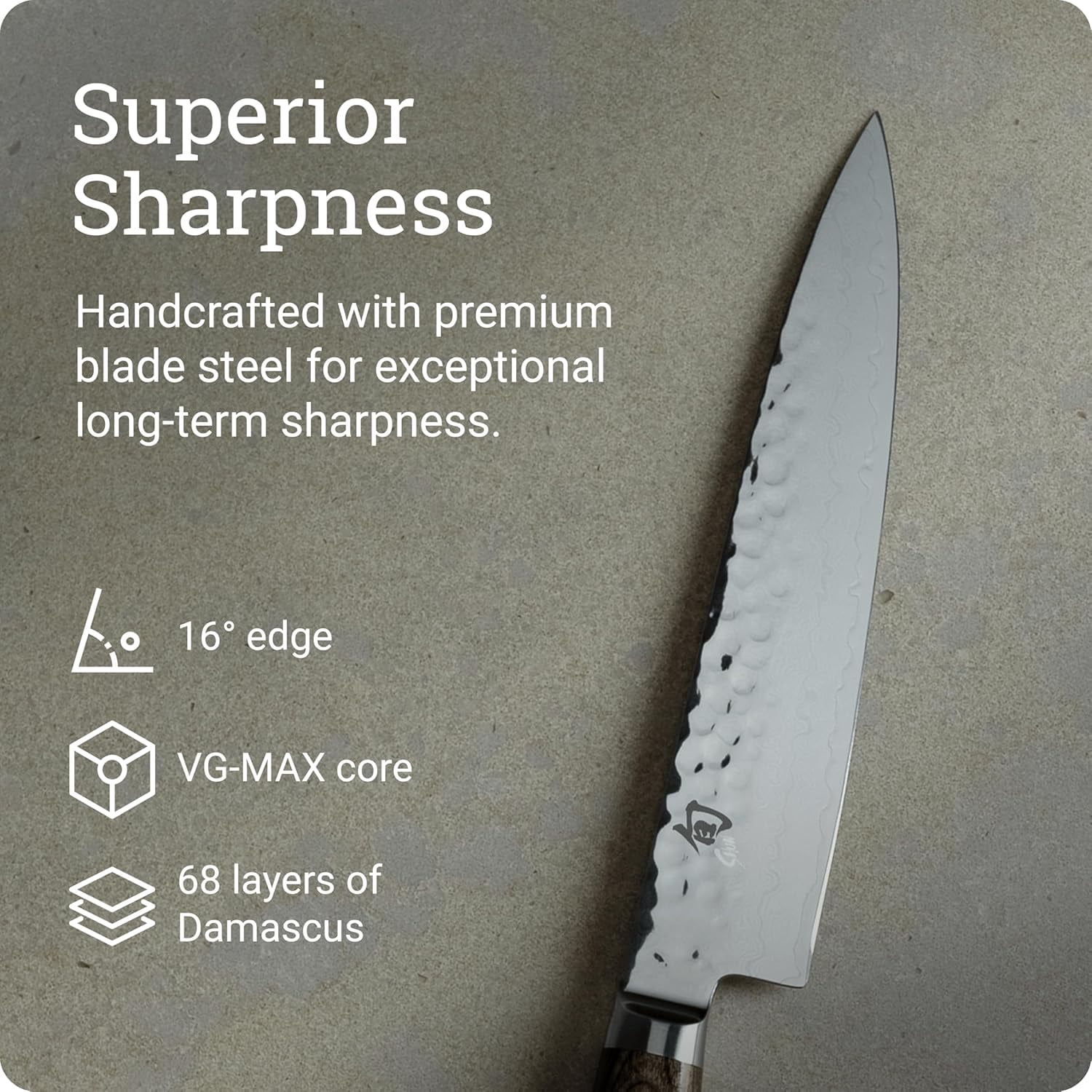 Shun Premier 6.5-Inch Utility Knife, VG-MAX Core with Damascus Stainless Steel Cladding, Pakkawood Handle