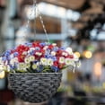 thumbnail image 7 of Blue Artificial Flower Bouquet With Realistic Violet Design Fade-Resistant Plastic Material For Outdoor Garden Porch And Independence Day Memorial Day Decor 11.8X7.9X7.9 In 0.04 Lb, 7 of 7