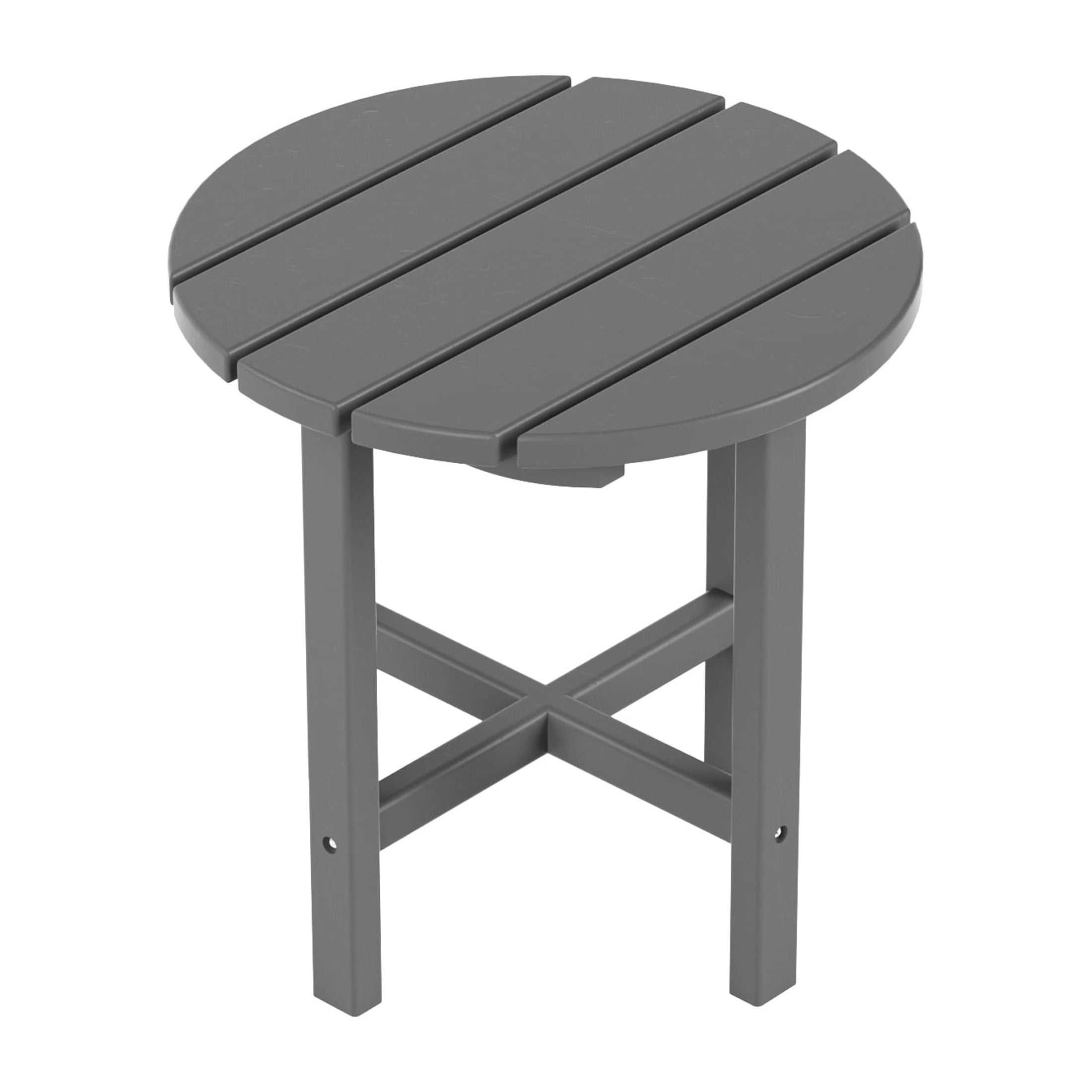 Garden 3-Piece Set Classic Plastic Adirondack Porch Rocking Chair with Round Side Table Included, Gray