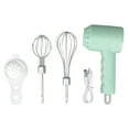 thumbnail image 1 of Batidora de Mano Eléctrica Inalámbrica Batidora de Huevos de Mano Recargable por USB Espumador de Leche Eléctrico con 2 Varillas para Revolver para el Hogar Verde, 1 of 10