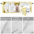 thumbnail image 5 of Curtain Valance for Windows, Farmhouse Sunflower Pig Kitchen Valances Rod Pocket Short Curtains, Summer Yellow Theme Animal Plant Window Valance for Bedroom Bathroom Living room 56x16in, 5 of 9