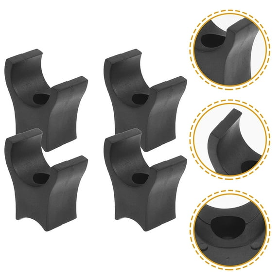 LEORX 6Pcs Side Support For Wheelchairs Abs Plastic Black Enhanced Safety Rounded Edges