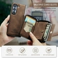thumbnail image 2 of SaniMore Case for Samsung Galaxy Z Fold 5 7.6" 2023, PU Leather Case Detachable Magnetic Zipper Wallet Card Slots Kickstand Wireless Charging Anti-drop Shockproof 360°Protection Cover, Brown, 2 of 8