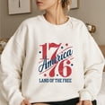 thumbnail image 4 of 1776 America Land of the Free Patriotic Sweatshirt for Women - Vintage Red White Blue USA Pullover Top - 4th of July Independence Day Shirt, 4 of 7
