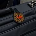 thumbnail image 5 of Geometric Velociraptor Raptor Dinosaur Aztec Mayan Style Round Luggage ID Tag Card Suitcase Carry-On, 5 of 7