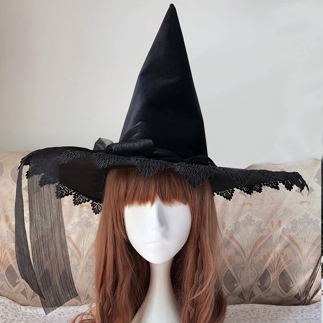 Black Bowknot Witch Hat Halloween 