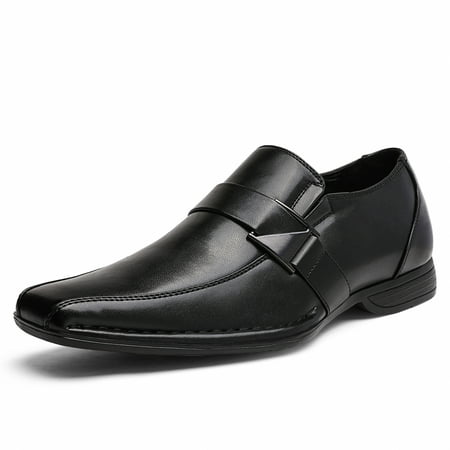 BRUNO MARC Men Oxfords Fashion Square Toe Shoes Slip On Loafers Dress Shoes GIORGIO-3 BLACK Size 8.5