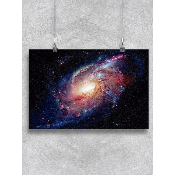 Amazing Galaxy And Pink Nebula Poster -Image by Shutterstock