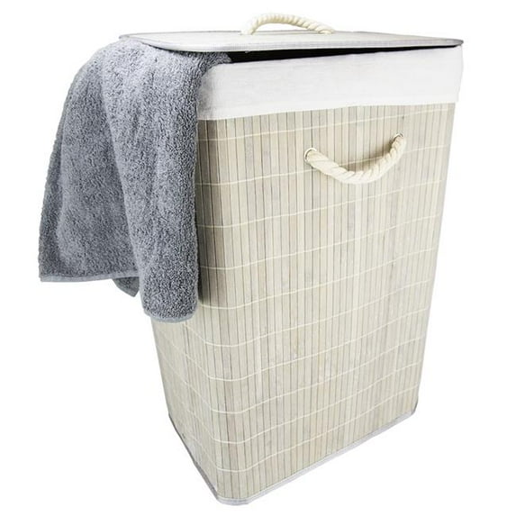 Heritage Houseware HERBH45164 Heritage Houseware Rectangular Bamboo Hamper, Grey