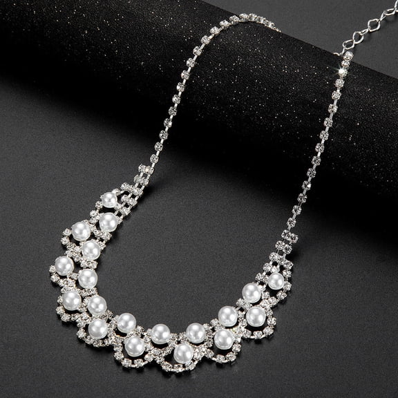 Amosfun Bridal Jewelry Set with Necklace and Earrings for Wedding, Party, and Special Occasion Accessories