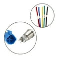 thumbnail image 3 of Uxcell Latching Metal Push Button Switch 19mm 24V White LED Light with Socket Plug Wires, 3 of 5