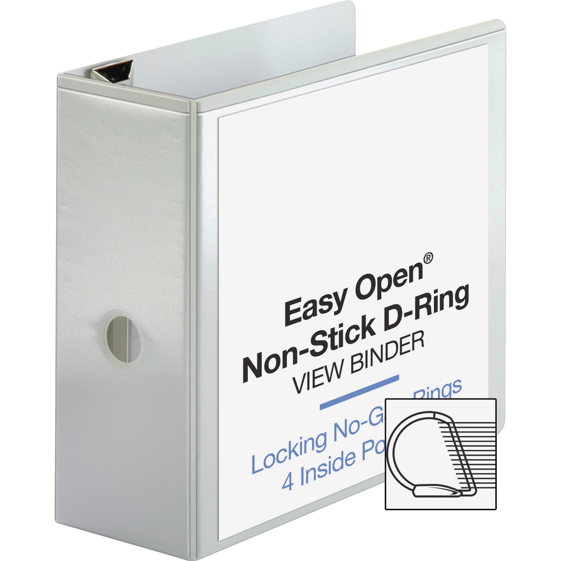 Business Source, BSN26965, Locking D-Ring View Binder, 1 Each, White