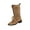 Khaki, variant on Black Casual Womens Mid Calf Boots Fall Winter Pointed Toe Chunky Low Heel Thick Sole Booties