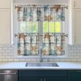 thumbnail image 3 of Kitchen Curtains 24 Inch Short - 3 Panel Set, Nautical Starfish Beach Seashell Mermaid Theme, Rod Pocket Window Curtain for Tropical Farmhouse, Easy Wash, 3 of 6