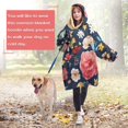 thumbnail image 4 of Wearable Oversized Blanket,Pioneer Flower Floral Print Pattern Wearable Blanket Hoodie for Adults,Cozy Hooded Blankets with Super Pockets,Super Warm Fuzzy Pullover for Women & Men, 4 of 6