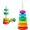 thumbnail image 1 of HAHADAXA Spinning Stacking Toys - Colorful Rainbow Tower Stacker and Spinning Wheel Toy for Early Education, BPA Free - Enhance Kids' Brain Development and Family Games (12 Months+), 1 of 6