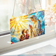 thumbnail image 5 of 89Bloom Our Lady of Fatima Apparition Stained Glass Hologram Ornament, Stained Glass Suncatcher Ornaments Home Decor, Holographic Ornaments, 5 of 7