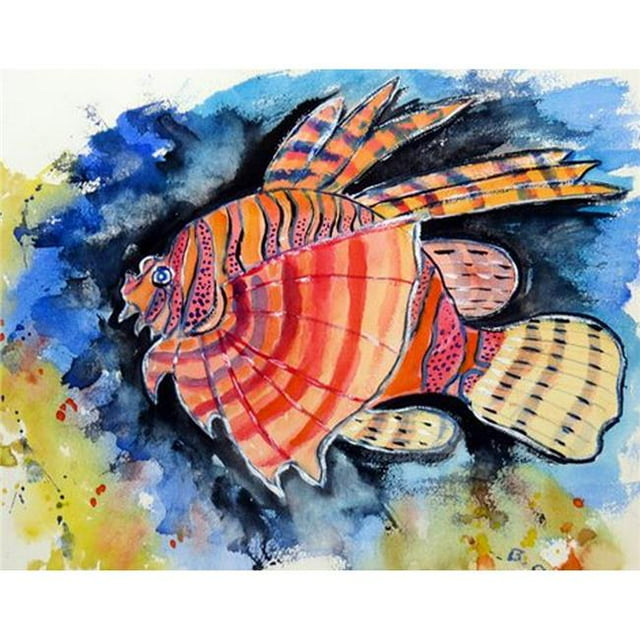 Betsy Drake DM397 Tapis de Porte pour Lion et Poisson 18 x 26 Po