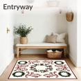 thumbnail image 3 of ODIKA 5'x7' Machine Washable Non-Slip Area Rug, Yuletide Wreath Motif Floor Covering with Ribbon Swirl Accents High Traffic Rug with Pad, Red, 618552, 3 of 8