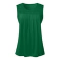 thumbnail image 5 of Womens Tank Tops Summer Pleated Crew Neck Sleeveless Tops For Women Ruched Loose 2xl Tops Women Shirt Women Sleeveless Pajamas Women Dressy Cardigan Women Beach Women Top Shirts Women Loose Workout, 5 of 6