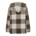 thumbnail image 6 of ZRGHAOYLQ Mens Plaid Print Button Front Fleece Jacket Fuzzy Long Sleeve Shirts Jackets Full Zip Up Outwear Big and Tall Oversized Coats with Hood, 6 of 6