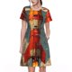 thumbnail image 1 of Balery Rusty Rocket Launch Vestidos sueltos de manga corta para mujer, vestidos de verano 2025, vestidos casuales de corte A con vuelo., 1 of 6