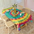 thumbnail image 3 of Colorful Tie Dye Petal Mandala Pattern Rectangle Tablecloth 60"x120",Waterproof Polyester Rectangle Table Cloth, Wipeable Spillproof Polyester Tablecloth for Dining, Camping, Indoor and Outdoor, 3 of 5