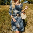 thumbnail image 3 of Blue Waves Leopard Print Womens Summer Dress Tie Back A Line Flare Dress, 3 of 9
