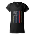 thumbnail image 2 of Wild Bobby, No One Fights Alone First Responder Dispatcher EMS Corrections Police Fire Military Unity, Pop Culture, Women Standard V-Neck Tee, Black, Small, 2 of 4