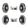 thumbnail image 1 of Transit Auto Front Rear Ceramic Pads and Coated Drilled Slotted Disc Brake Rotors Kit for Car Honda Pilot Ridgeline KDA-101755, 1 of 11