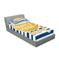 thumbnail image 2 of Ambesonne Saying Fitted Sheet & Pillow Sham Set, Maritime Vintage Navy, Twinxl, Yellow Blue, 2 of 2
