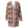 thumbnail image 4 of Arlun Women's Open Front Long Sleeve Long Cardigans Boho Print Loose Sweaters Outwear Soft Cozy Stylish Warm Coats 2025 Fall Winter Streetwear Outfits Pink XL, 4 of 6