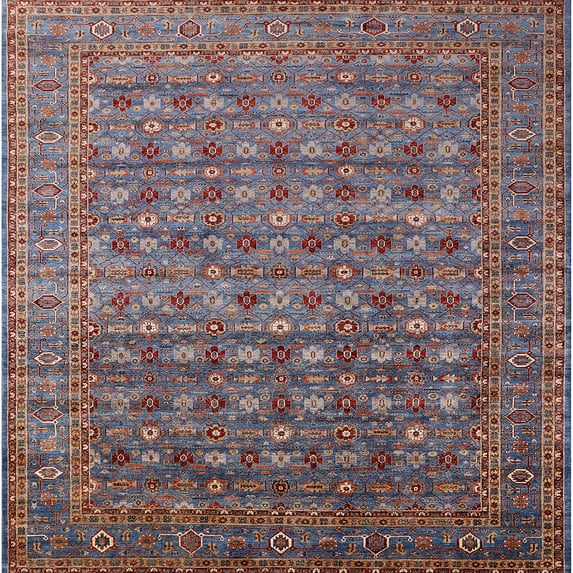Ahgly Company Machine Washable Indoor Square Industrial Modern Chestnut Brown Area Rugs, 5' Square