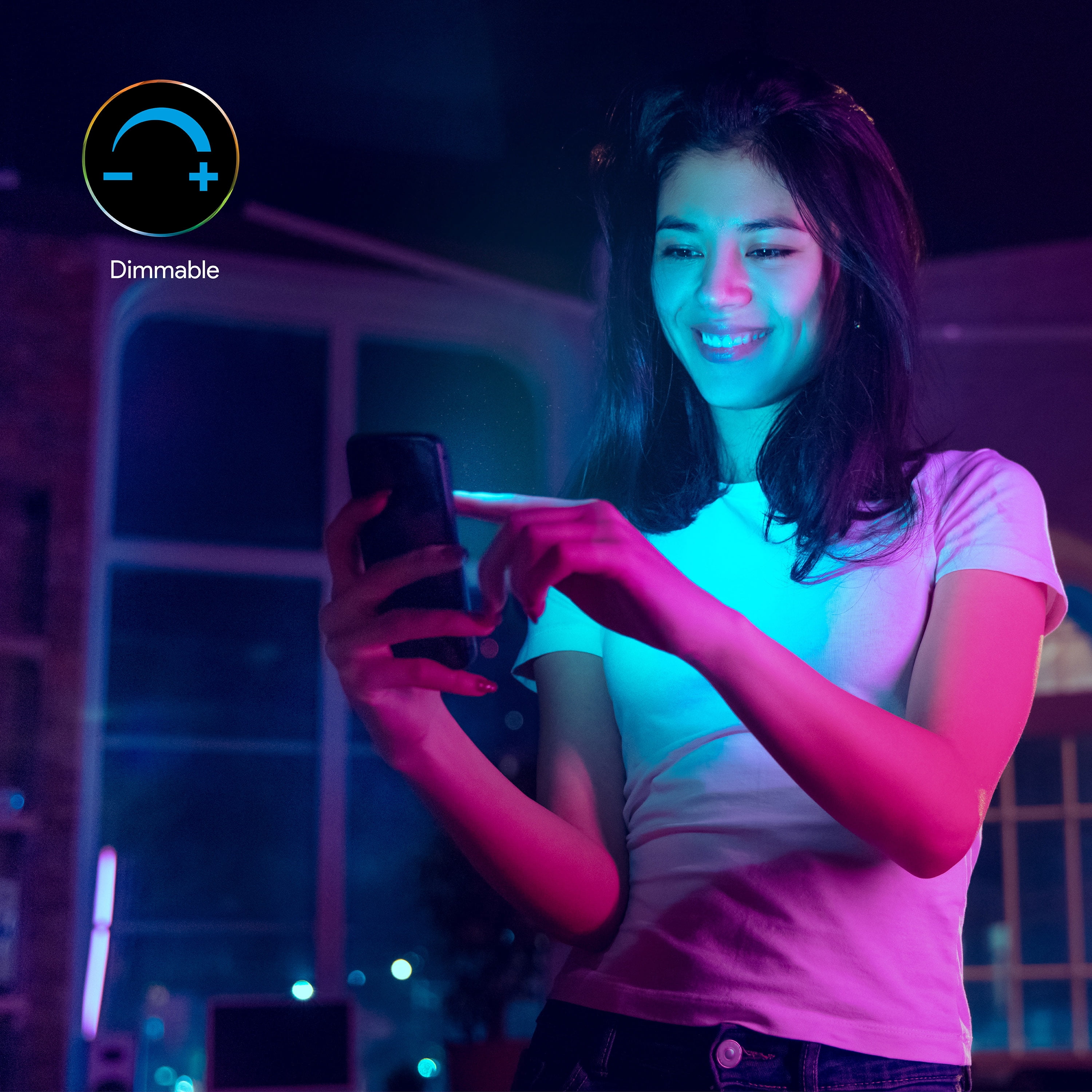 Eubie Colorbulb 2-Pack, App-Controlled Customizable Smart LED A21 Light Bulbs with Wi-Fi, 11W