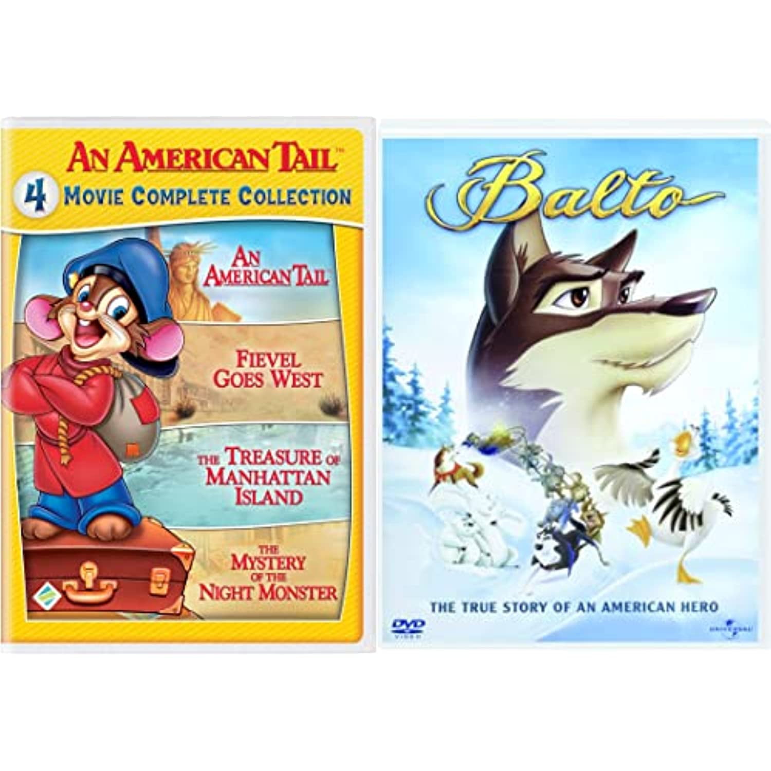 Mice- Wolf Balto Dog Adventure Cartoon Pack + American Tail & Fievel Goes West & Treasure Manhattan Island Mouse Movie Animated 4 Mystery Night Monster Dvd Set Mice- Wolf Balto Dog Adventure Cartoon Pack + American Tail & Fievel Goes West & Treasure Manhattan Island Mouse Movie Animated 4 Mystery Night Monster Dvd Set