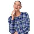 thumbnail image 6 of Aria Women’s Long Sleeve Stretch Velour 44" Sleepwear Nightgown, Sizes XS-5X, 6 of 7
