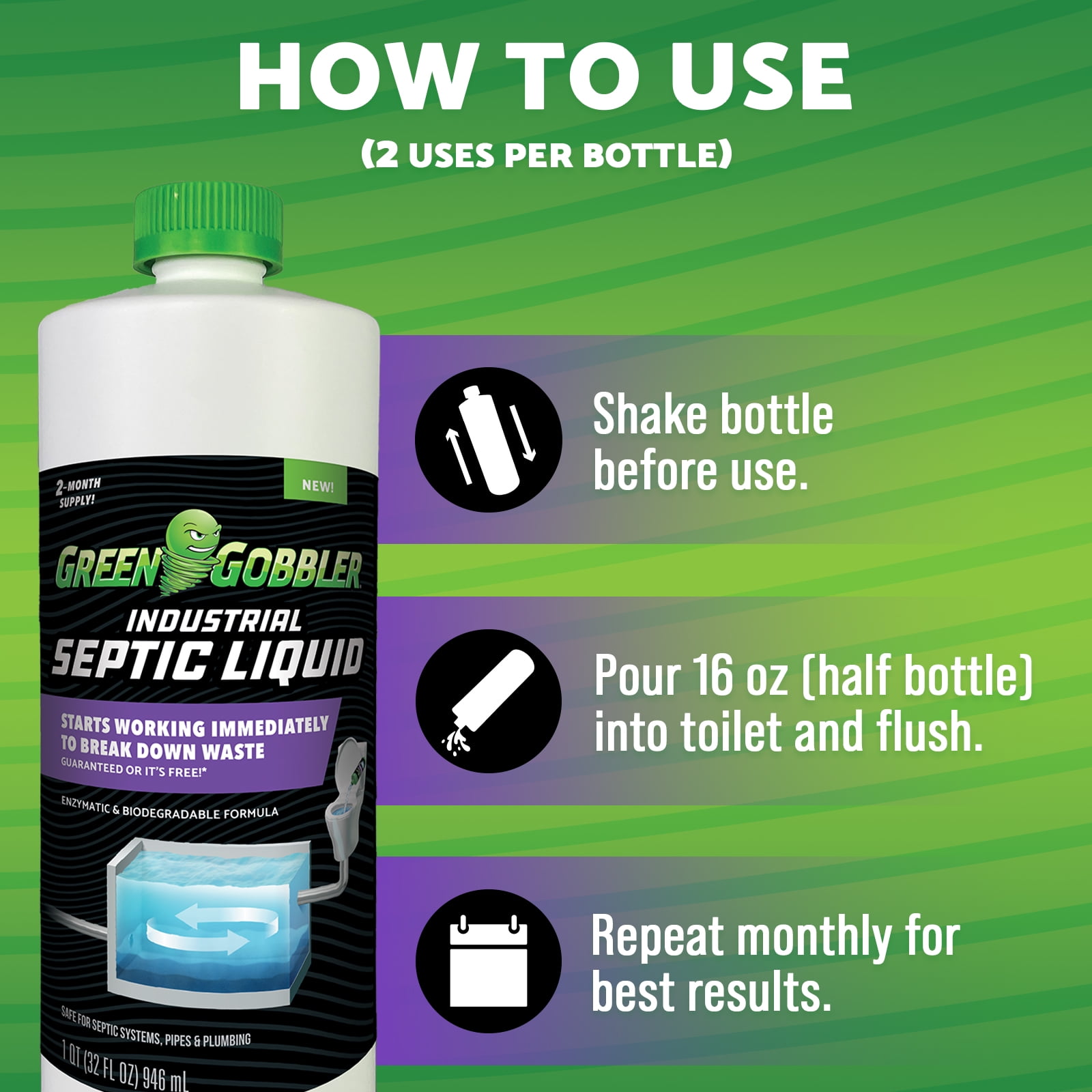 Green Gobbler Septic Saver Liquid - 32oz