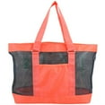 thumbnail image 2 of Eastsport Neon Mesh Beach Tote Bag - Coral, 2 of 4