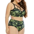 thumbnail image 5 of QLEICOM Womens Swimsuits Tummy Control Plus Size Swimsuit Coverup Fashion Comforted Camouflage Crossovers Split Plus Size Swimsuit Green XL, 5 of 6