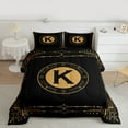 thumbnail image 2 of Manfei Initial Letter K Bedding Comforter Set,Vintage bohemian Style Twin Comforter Sets,Aztec Geometric Bedding Set For Girl,Breathable Bedroom Decoration Reversible,2 Pieces, 2 of 8